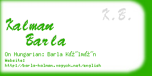 kalman barla business card